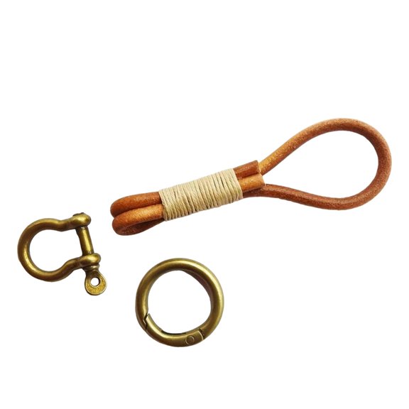 Handmade Braided Keychain Spring Metal Ring Classical Vintage Look for Car Keys