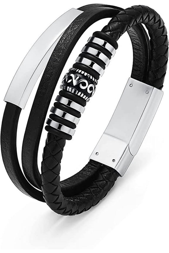 Handmade Braided Leather Wristband Cremation Urn Bracelet for Ashes Memorial Bangle Stainless Steel Bracelets Urn Jewelry