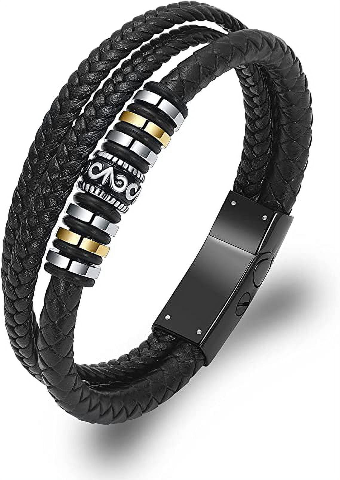 Handmade Braided Leather Wristband Cremation Urn Bracelet for Ashes