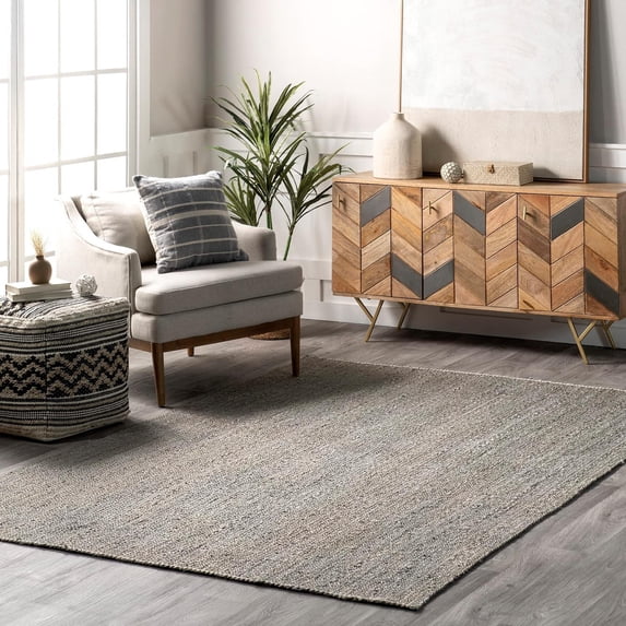 Handmade Braided Natural Grey Jute Area Rugs ,Home Décor Rugs Size 2 x 2 Feet Square ( 60 cm x 60 cm )