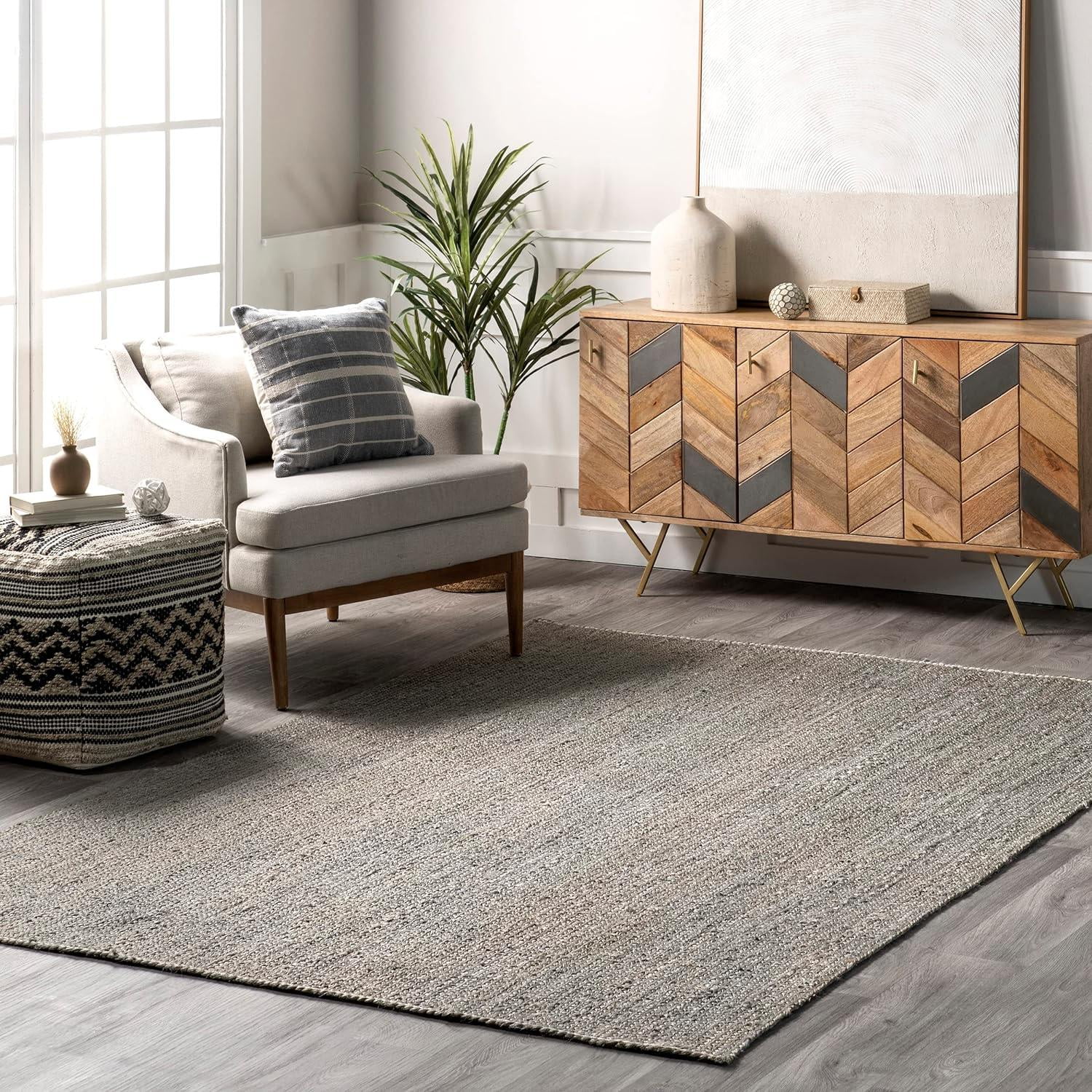 Handmade Braided Natural Grey Jute Area Rugs ,Home Décor Rugs Size 2 x 4 Feet ( 60 cm x 120 cm )