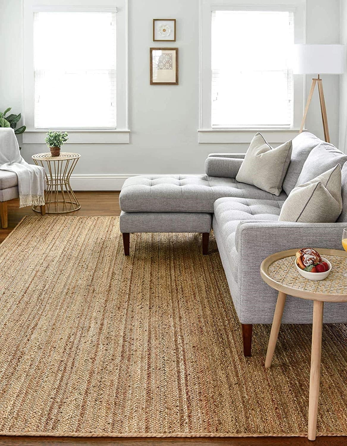Handmade Braided Natural Pure Jute Area Rugs ,Home Décor Rugs Size 10 x 10 Feet Square ( 300 cm x 300 cm )
