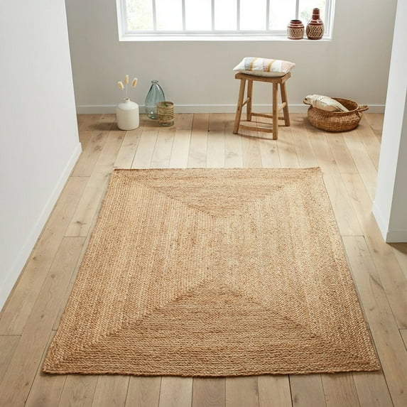Handmade Braided Natural Pure Jute Area Rugs ,Home Décor Rugs Size 2.6 x 4 Feet ( 75 cm x 120 cm )
