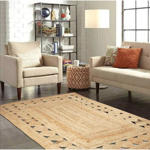 Handmade Braided Natural Pure Jute Area Rugs ,Home Décor Rugs Size 2 x 4 Feet ( 60 cm x 120 cm )