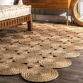 thumbnail image 1 of Handmade Braided Natural Pure Jute Area Rugs ,Home Décor Rugs Size 4 x 4 Feet Square ( 120 cm x 120 cm ), 1 of 4