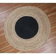thumbnail image 1 of Handmade Braided Natural Pure Jute with Black Color Design Round Rugs Size 2 x 2 Feet ( 60 x 60 cm ), 1 of 3