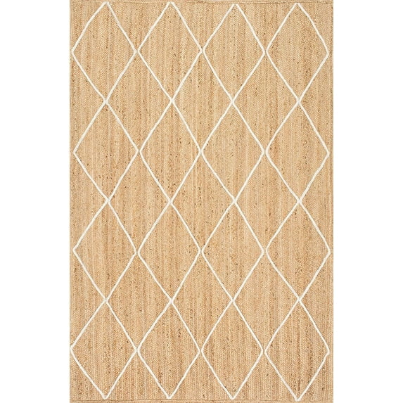 Handmade Braided Natural Pure Jute with Diomond Design Area Rugs ,Home Décor Rugs Size 2 x 5 Feet ( 60 cm x 150 cm )