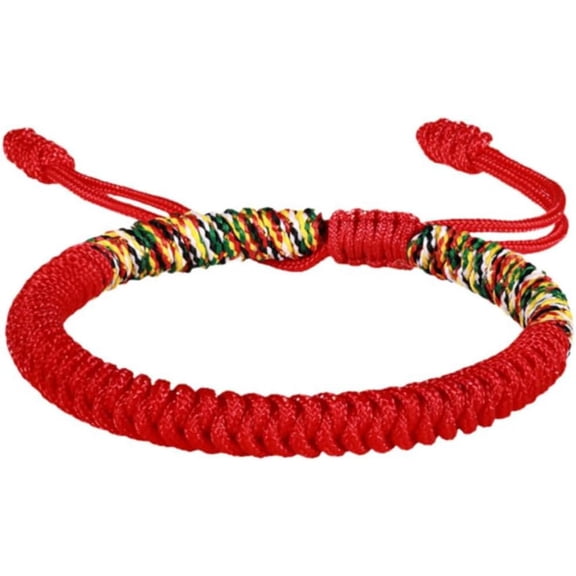 Handmade Braided Red Bracelet For Men Women Tibetan Lucky Amulet Knot Bracelet Woven Thread String For Friend and Couple Peace and Protection