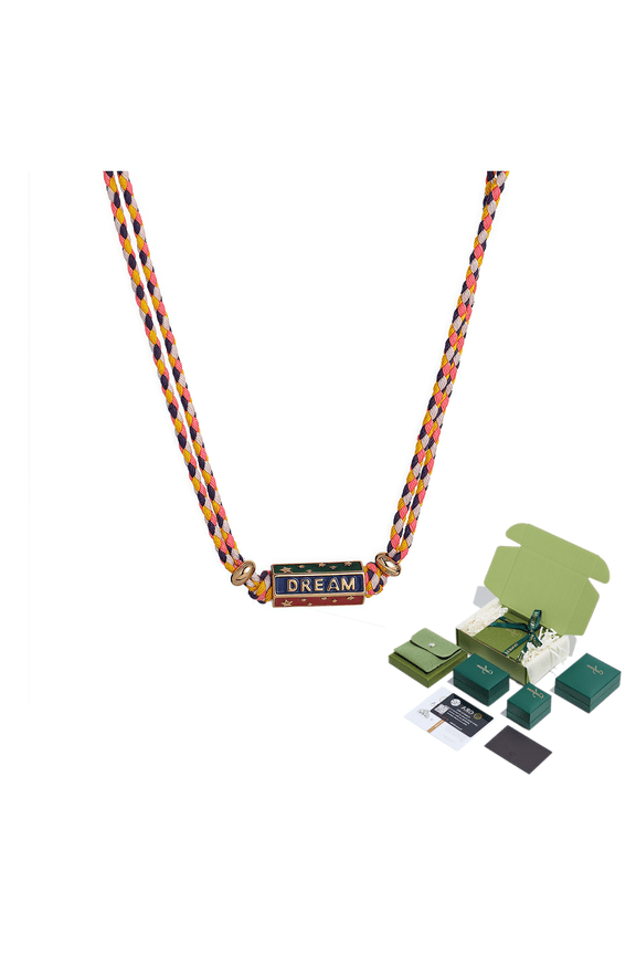 Handmade Braided Rope Necklace Bohemian Vintage Metal Pendant