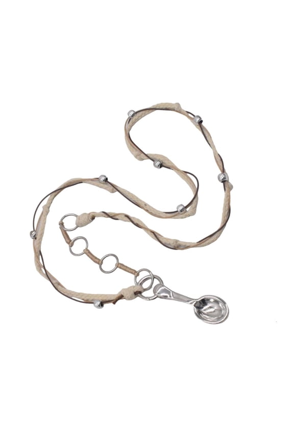 Handmade Braided Rope Necklace with Intricate Spoon Pendant Unique Clavicle Chain Perfect for Everyday and Casual Wear