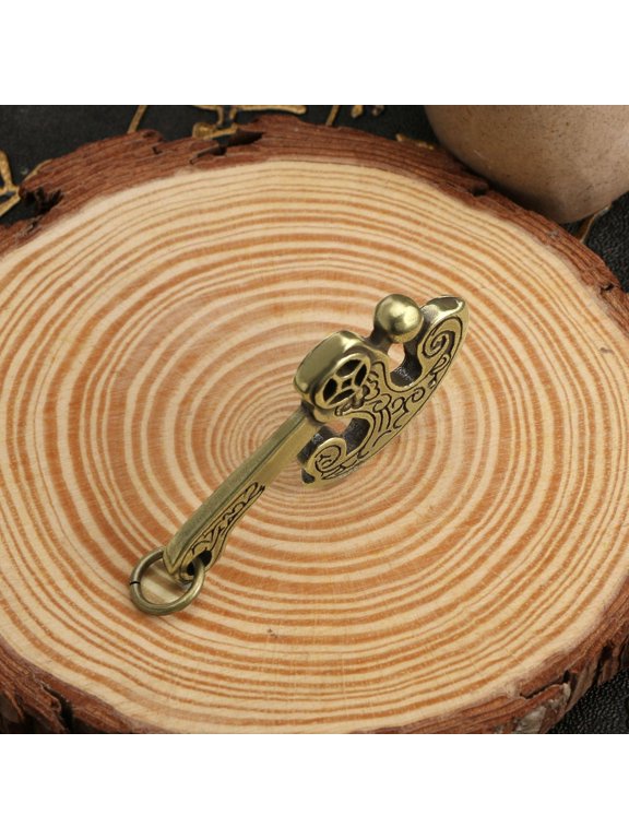 Handmade Brass Axe Keychain Vintage Style Money Charm Chinese Car Hanging Ornament Traditional Symbolic Decor Collectible