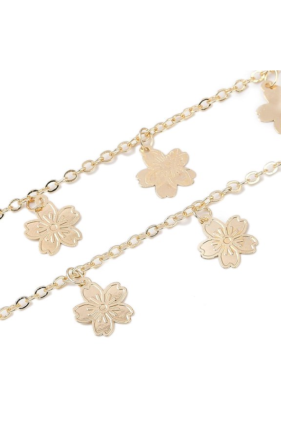Handmade Brass Flower Chains for Necklaces Bracelets Making Long-Lasting Plated Nickel Free Soldered with Spool Light golden 2x2x0.5mm about 16.40 Feet(5m)/Roll
