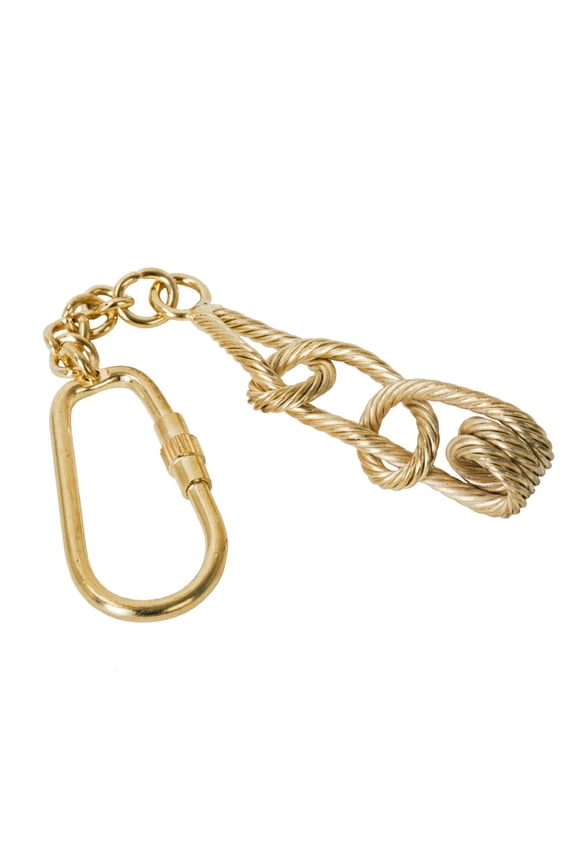 Handmade Brass Knotted Rope 5.5" Key Chain RingGift Souvenir