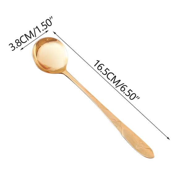Handmade Brass Long Handle Engraved Spoon For Western Dining Kitchen Soup Dessert