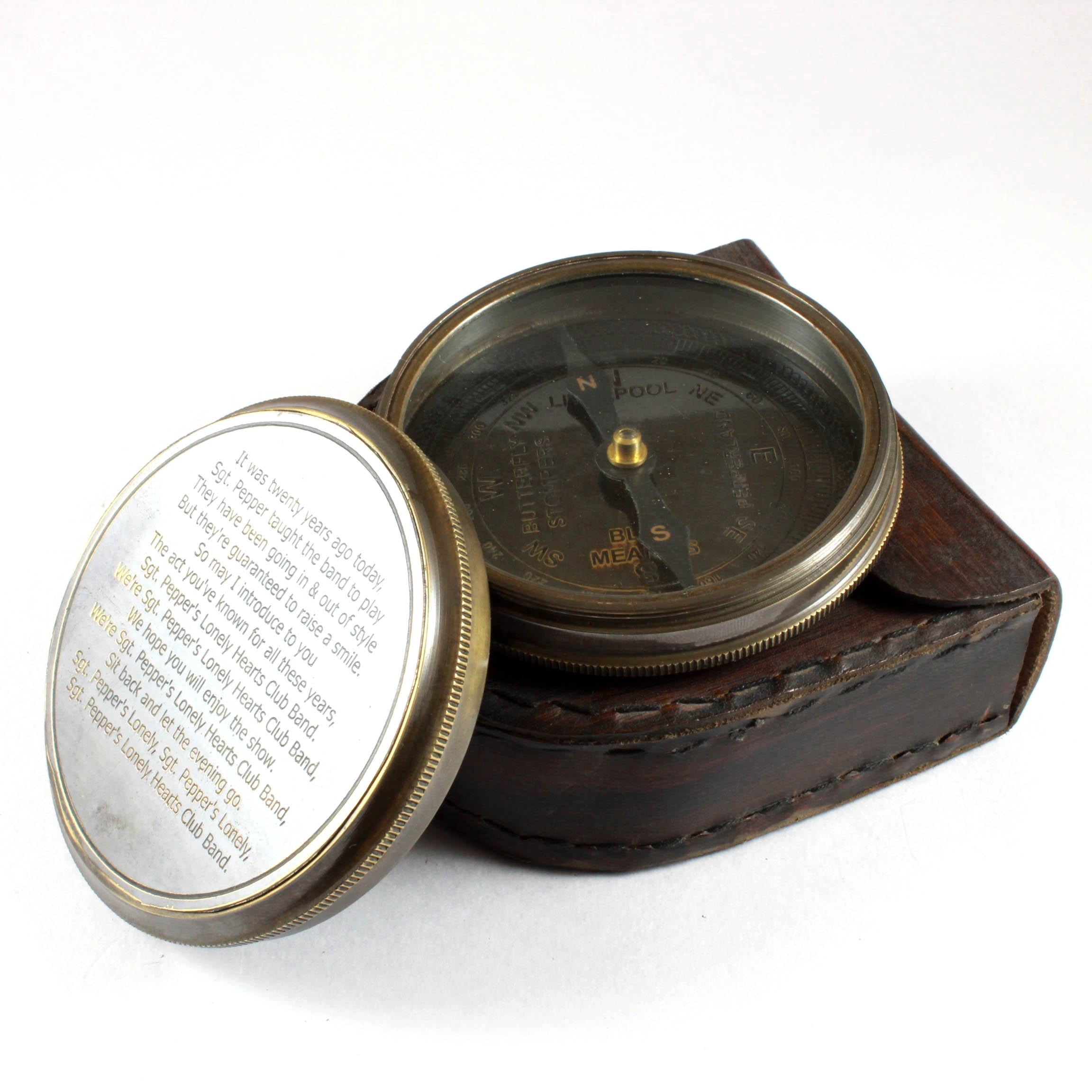 Handmade Brass Nautical Directional Compass Carry Leather Case for Marine Use Anniversary Birthday Gift Novelties Gifts