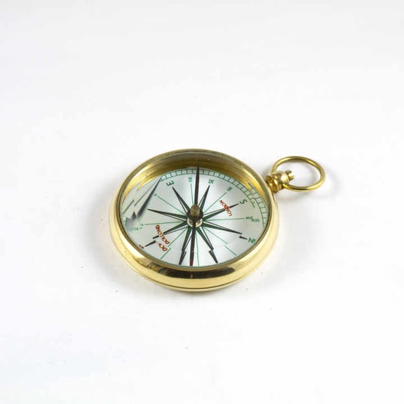 Handmade Brass Polished Nautical Directional Compass in Carry Leather Case Marine Pocket Tool for Anniversary & Birthday Gift