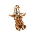 thumbnail image 1 of Handmade Brass Witch Sculpture Vintage Miniature Kitten with Wizard Hat Desk Ornament Home Decor, 1 of 8