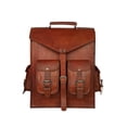 thumbnail image 1 of Handmade Brown Leather Laptop Backpack., 1 of 5