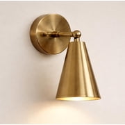 Handmade Brushed Brass Wall Sconce Light | Mid Century Cone Light