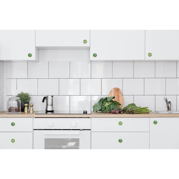 Handmade Bubble Glass Cabinet Knobs - Vintage Decorative, Trendy, Modern Design for Cabinets, Dressers & Furniture - Set of 6 (Green)$$Tools & Hardware Other