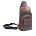 thumbnail image 1 of Handmade Buffalo Leather Travel Hiking Crossbody Chest Sling Bag for Unisex, 1 of 6