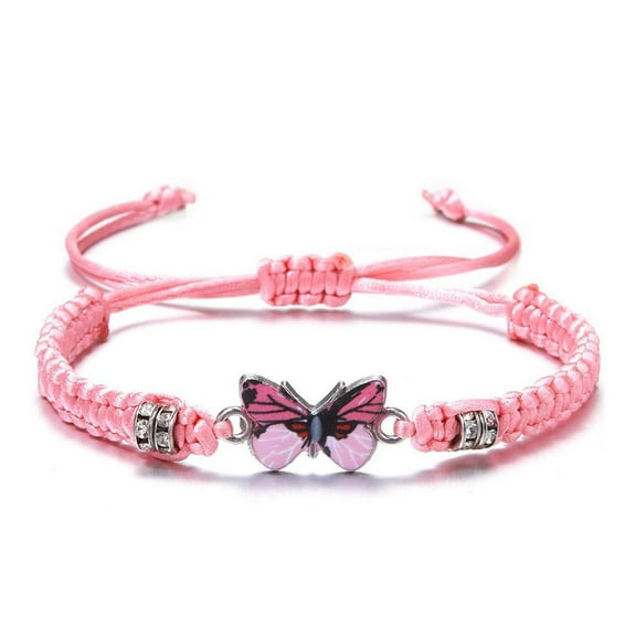 Handmade Butterfly Bracelets Rhinestone Woven Rope Jewelry Couple AU STOCK Gift For Her