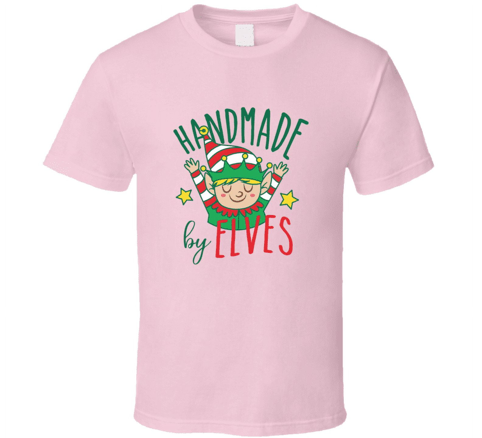 Handmade By Elves Tee Very Cool Novelty Holiday Spirit Christmas T Shirt