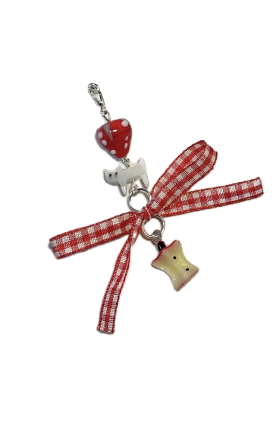 Handmade Cake Pendant Keychain Cute Backpack Pendant Keyholder Exquisite Dessert Cake Spoon Charm Kerying Jewelry Gift