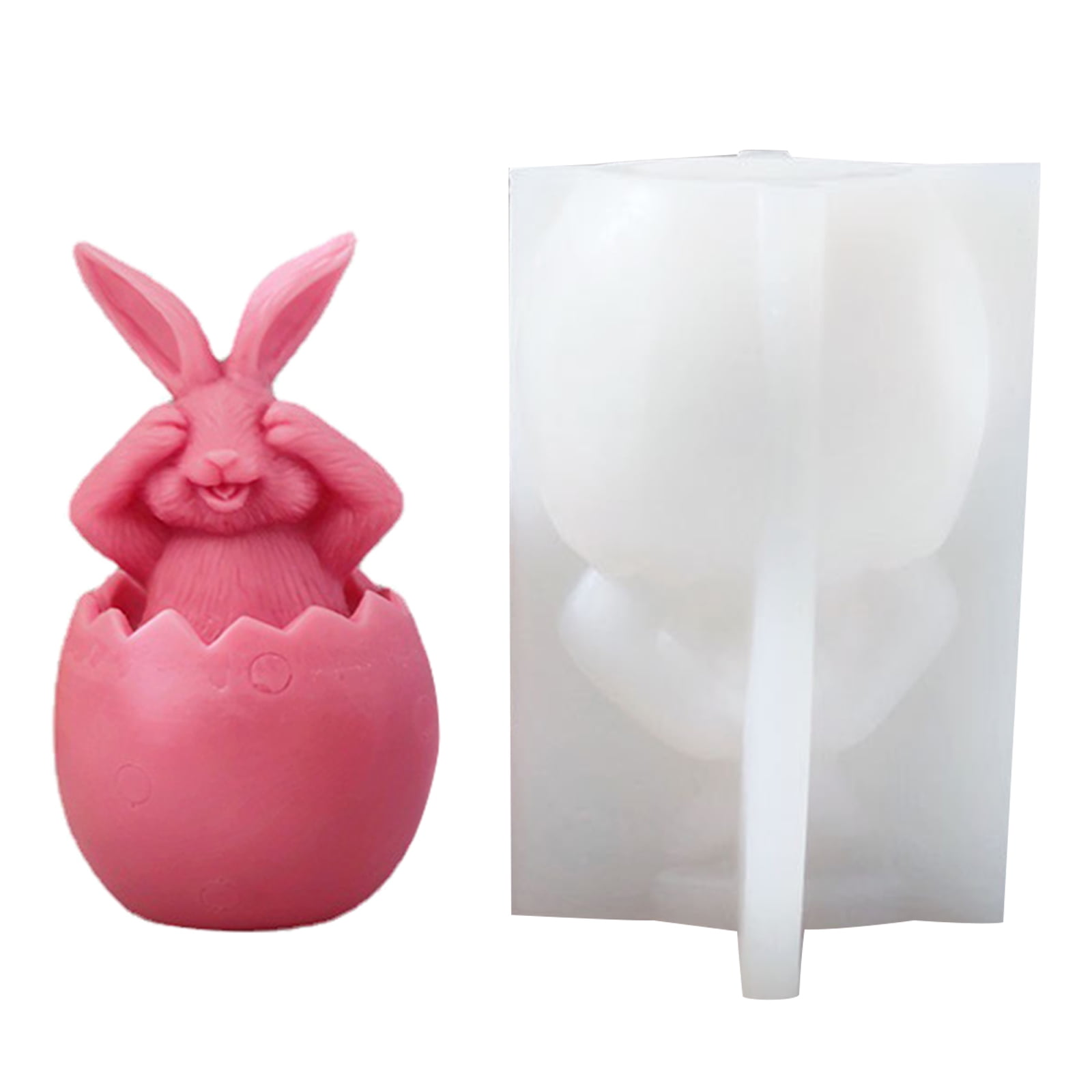 Handmade Candle Mould Bunny Silicone Mold Reusable Long-Eared Egg Rabbit Resin Candle Mold Aromatherapy Epoxy DIY Art