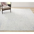 thumbnail image 1 of Handmade Capitola Space-Dyed Wool Area Rug with Cotton Backing, Modern Grid Design, Blue Space, 8x10, for Living Room, Bedroom, Dining Room, Office, 1 of 4
