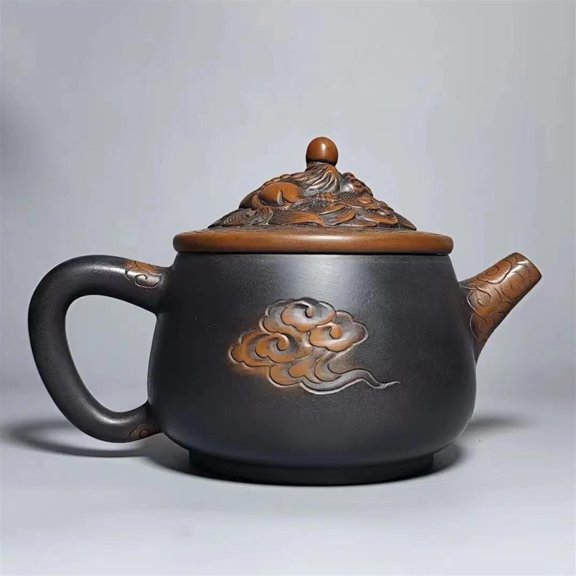 Handmade Carving Big Mouth Shipiao Tea Pot Kung Fu Tea Set Drinkware Tea Ceremony