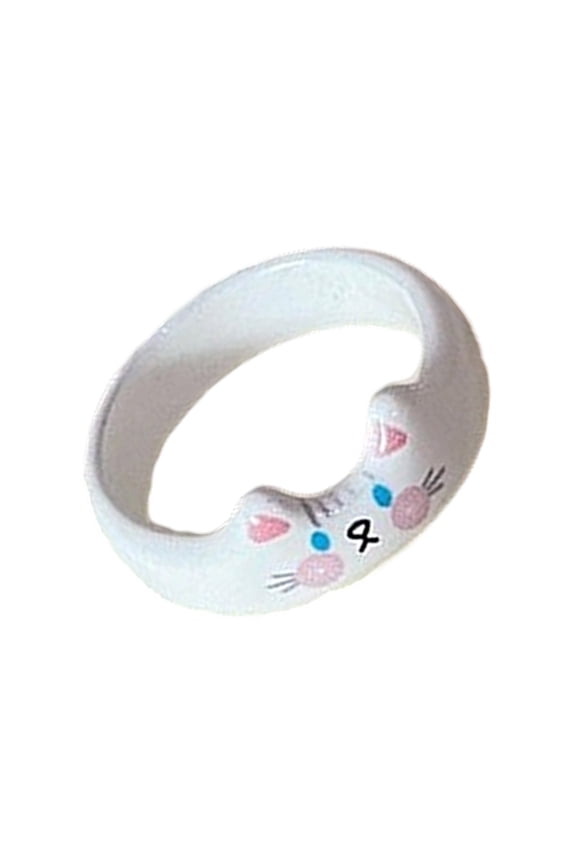 Handmade Cats Glaze Rings Elegant Colorful Themed Finger Jewelry Party Wear Accessory for Fashion Lovers