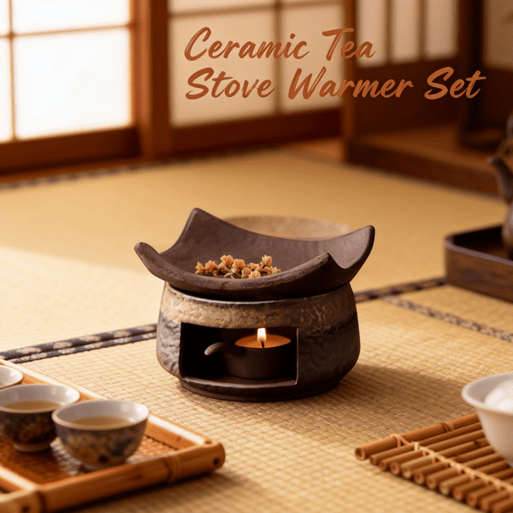 Handmade Ceramic Aromatherapy Stove, Essential Oil Burner, Wax Melts Warmer, Ceramic Tea Warmer for Relaxation, Diffuser and Teapot Heater