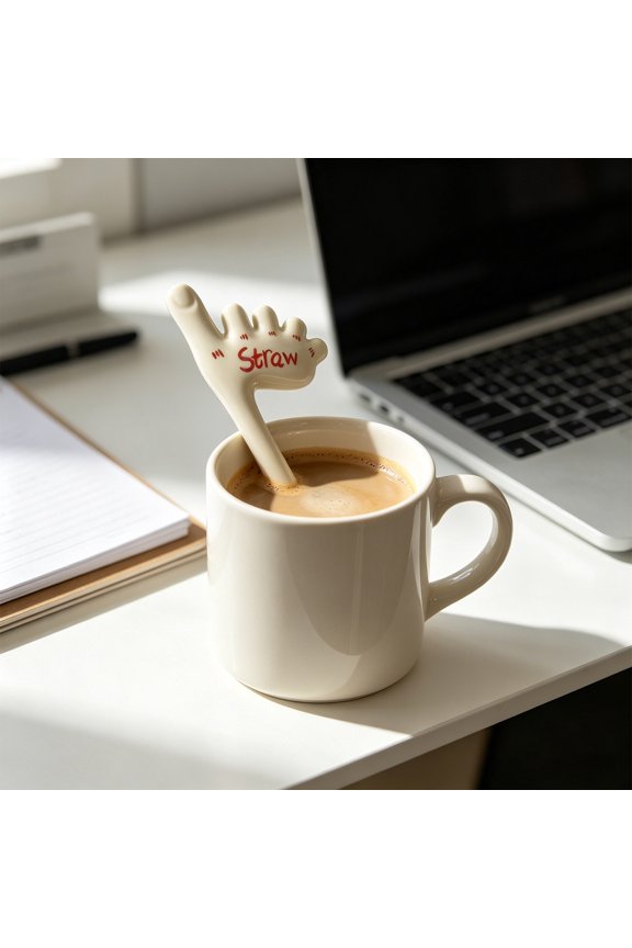 Handmade Ceramic Creative Drinking Straw Unique Shape Beverage Sipping Tool Reusable Drinkware For Home Office Leisure Time And Daily Beverage Use(Red)