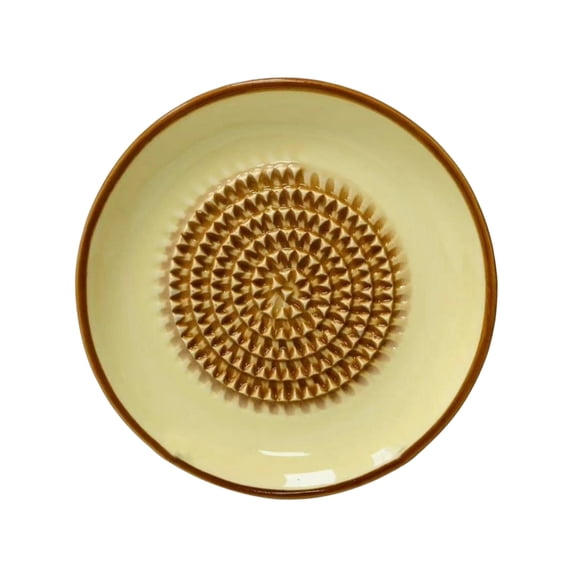 Handmade Ceramic Garlic Grater- Natural Ginger & Cheese Grinder - Decorative Mincer for Kitchen Gadget Gift Khaki