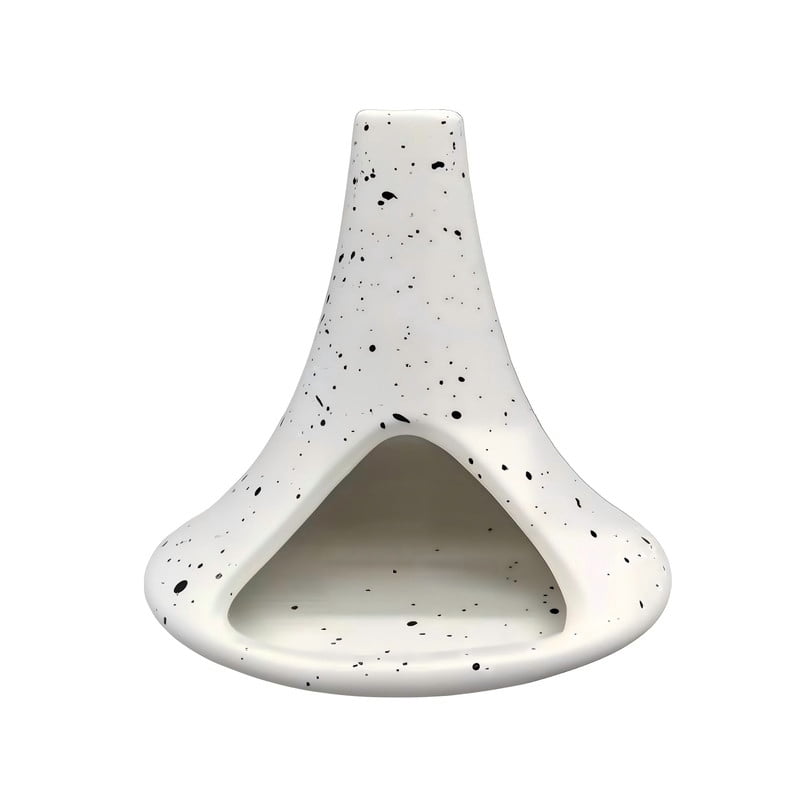 Handmade Ceramic Incense Holder Palo Santo Holder & Sage Burner Stand with Deep Groove for Meditation, Cleansing Rituals Ink Spot
