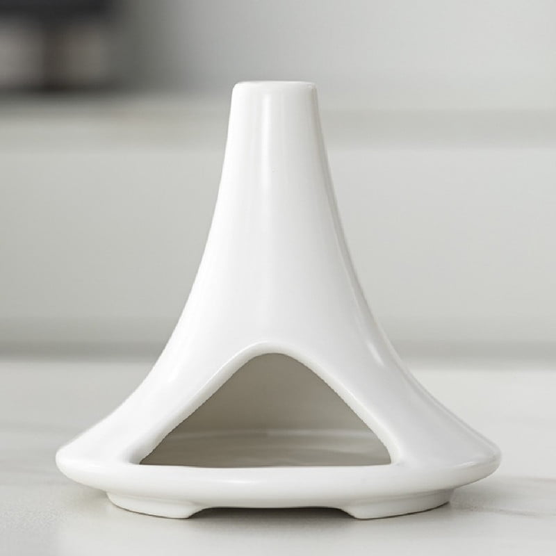 Handmade Ceramic Incense Holder Palo Santo Holder & Sage Burner Stand with Deep Groove for Meditation, Cleansing Rituals White