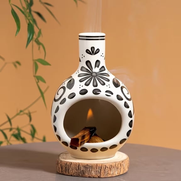 Handmade Ceramic Mini Chimney Incense Burner for Meditation - Versatile Sage Design for Home Decor