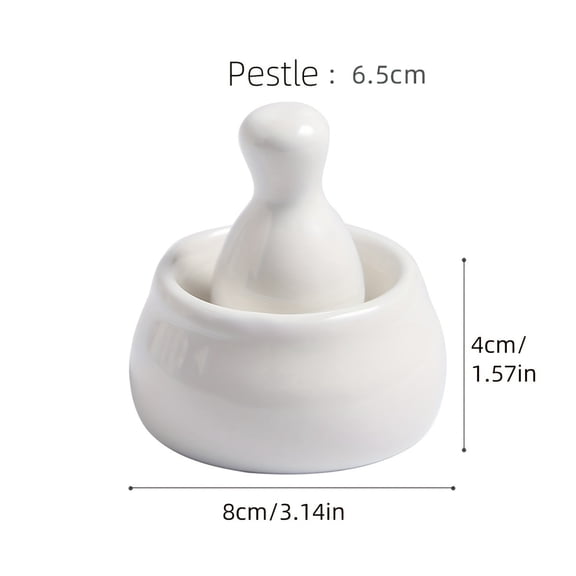 Handmade Ceramic Mortar and Pestle Set - Durable Grinding Bowl for Herbs and Tablets