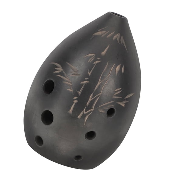Handmade Ceramic Ocarina Ancient 8 Hole Design Black Clay Small Musical Instrument Perfect for Cultural Experience