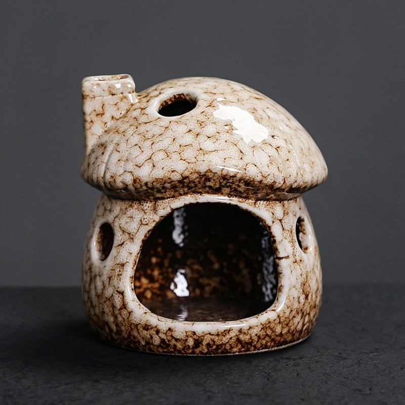 Handmade Ceramic Palo Santo Holder – Compact Sage Incense Burner for Meditation & Energy Cleansing Beige