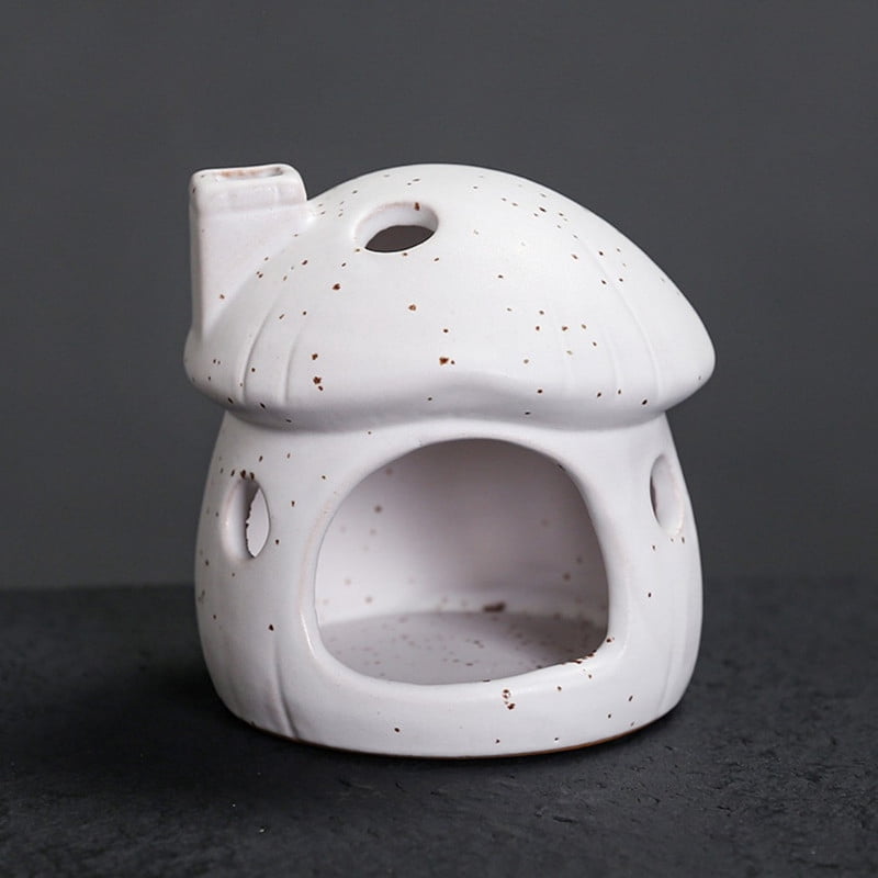 Handmade Ceramic Palo Santo Holder – Compact Sage Incense Burner for Meditation & Energy Cleansing White