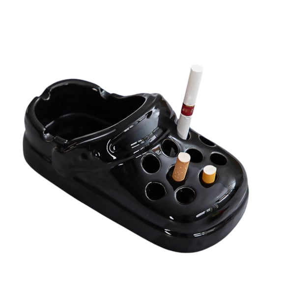 Handmade Ceramic Perforated Shoe Ashtray 4.5 Inch for Smokers, Home Office Decoration