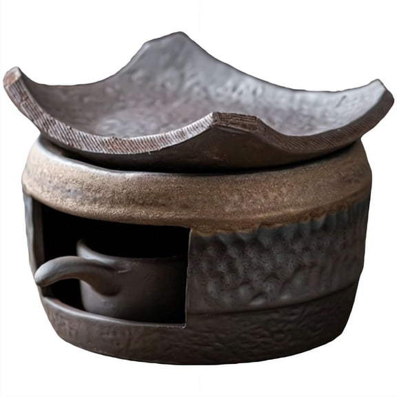 Handmade Ceramic Tea Stove Warmer Set, Candle Wax Melts Warmer with Tealight Holder, for Meditation