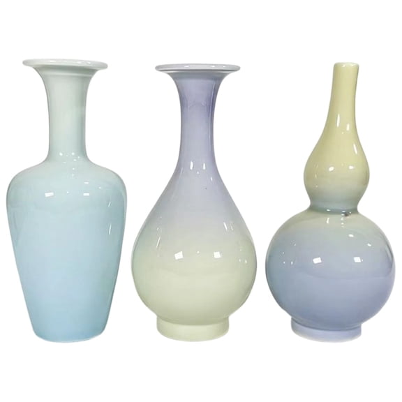 Handmade Ceramic Vase, Gradient Colored Small Decorative Vase, Modern Flower Vase For Home Table Shelf Decoration (Multicolor, S)