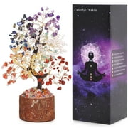 DR.Planzen Handmade 7 Chakra Healing Crystal Tree of Life | Birthday & Wedding Gifts for Women, Her, Mom | 300 Beads Office Desk & Home Decor for Good Luck, Positive Energy, Abundance
