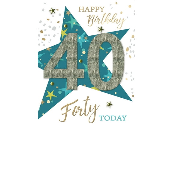 Handmade "Champagne" Greeting Card 40th Birthday Star