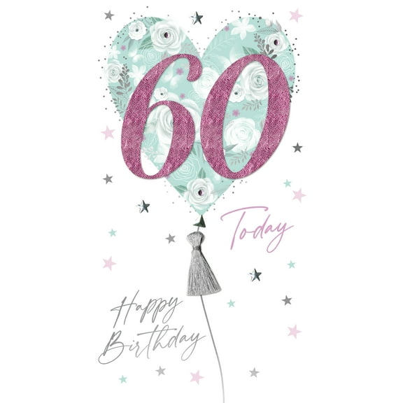 Handmade "Champagne" Greeting Card 60th Birthday Balloons