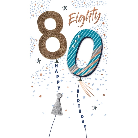 Handmade "Champagne" Greeting Card 80th Birthday Balloons