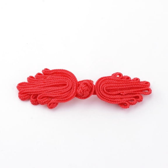 Handmade Chinese Frogs Knots Buttons Sets Polyester Button Palm Red 64~76x19~23x3~4mm for DIY